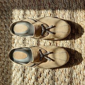 Cole Haan Air Brown Leather Tassel Performance Slides Shoes Women Sz 8B